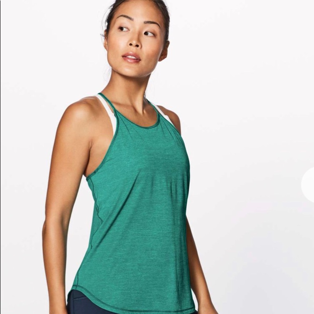 Lululemon Fast As Light Singlet Teal Tank Top Size 6 NWOT